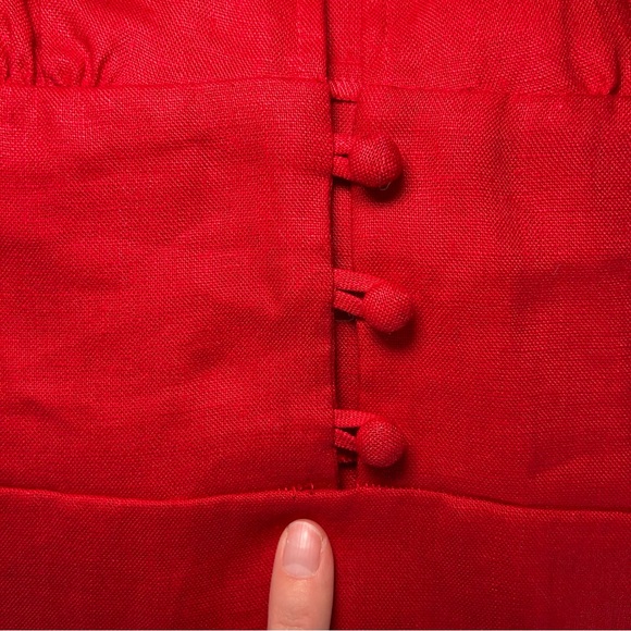 Reformation Simi Linen Dress Red Size 10 - Picture 12 of 12